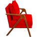 Kit 2 Poltronas Decorativas Confortáveis Para Sala Shine Suede Vermelho Pé Castanho - Clique E Decore