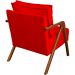 Kit 2 Poltronas Decorativas Confortáveis Para Sala Shine Suede Vermelho Pé Castanho - Clique E Decore