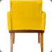 Kit 2 Poltronas Decorativas Divine Base Reforçada De Madeira Suede Amarelo - Clique E Decore