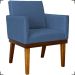 Kit 2 Poltronas Decorativas Divine Base Reforçada De Madeira Suede Azul Marinho - Clique E Decore