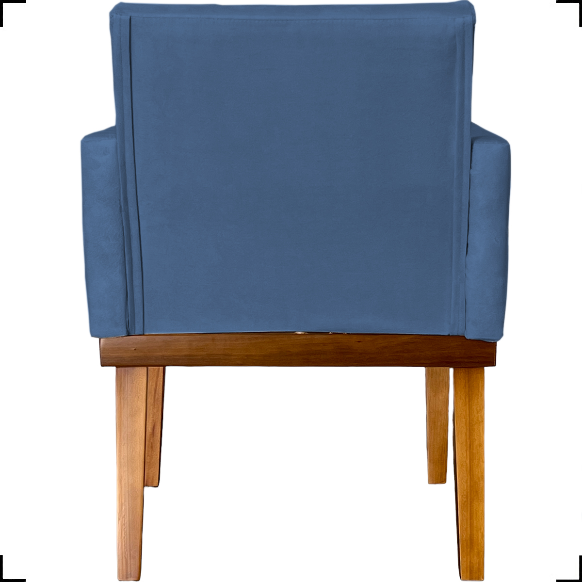 Kit 2 Poltronas Decorativas Divine Base Reforçada De Madeira Suede Azul Marinho - Clique E Decore