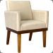 Kit 2 Poltronas Decorativas Divine Base Reforçada De Madeira Suede Bege - Clique E Decore