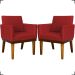 Kit 2 Poltronas Decorativas Divine Base Reforçada De Madeira Suede Bordô - Clique E Decore