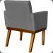 Kit 2 Poltronas Decorativas Divine Base Reforçada De Madeira Suede Cinza - Clique E Decore