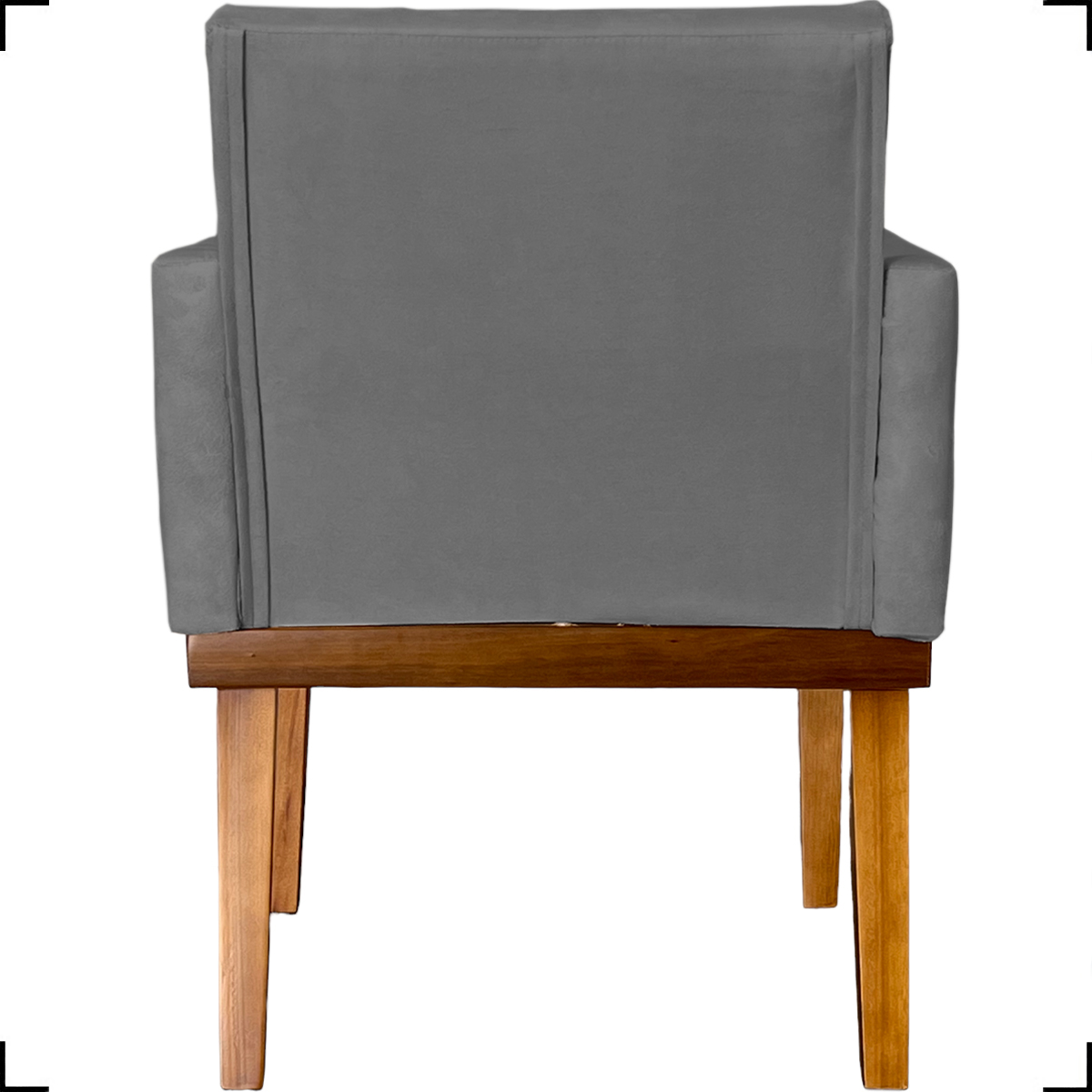 Kit 2 Poltronas Decorativas Divine Base Reforçada De Madeira Suede Cinza - Clique E Decore