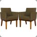 Kit 2 Poltronas Decorativas Divine Base Reforçada De Madeira Suede Marrom - Clique E Decore
