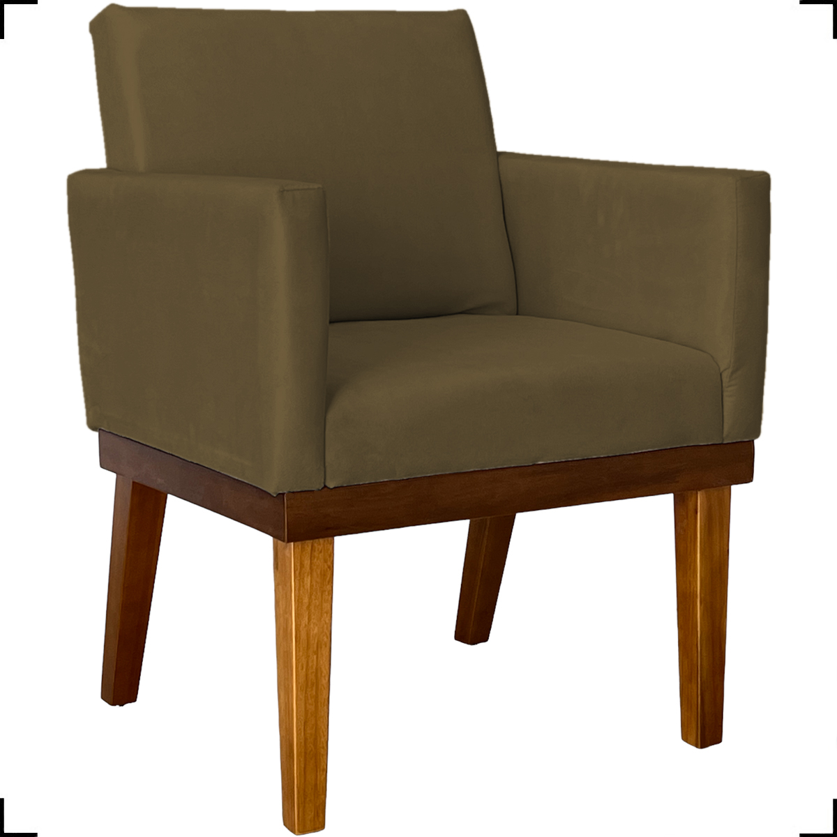 Kit 2 Poltronas Decorativas Divine Base Reforçada De Madeira Suede Marrom - Clique E Decore