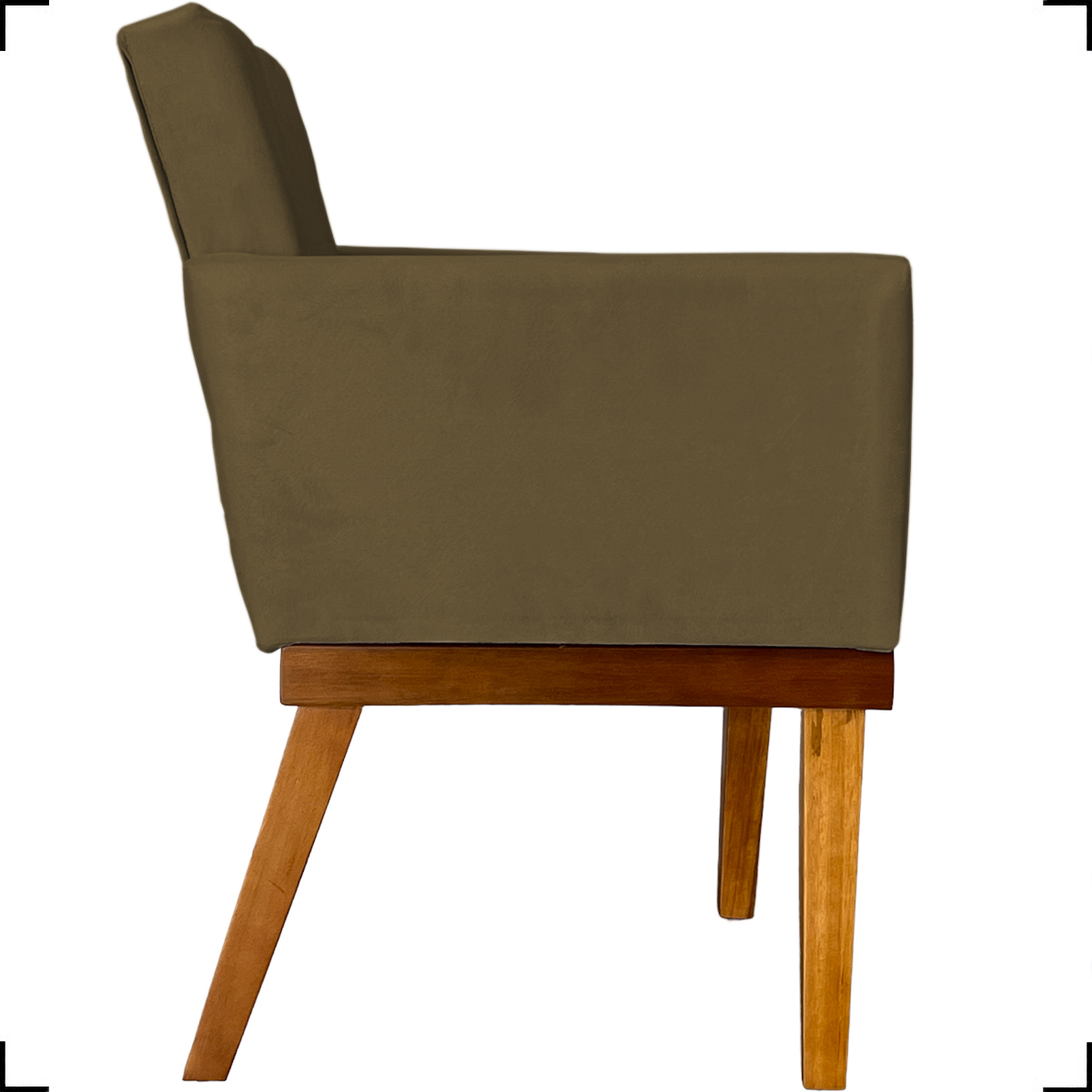 Kit 2 Poltronas Decorativas Divine Base Reforçada De Madeira Suede Marrom - Clique E Decore