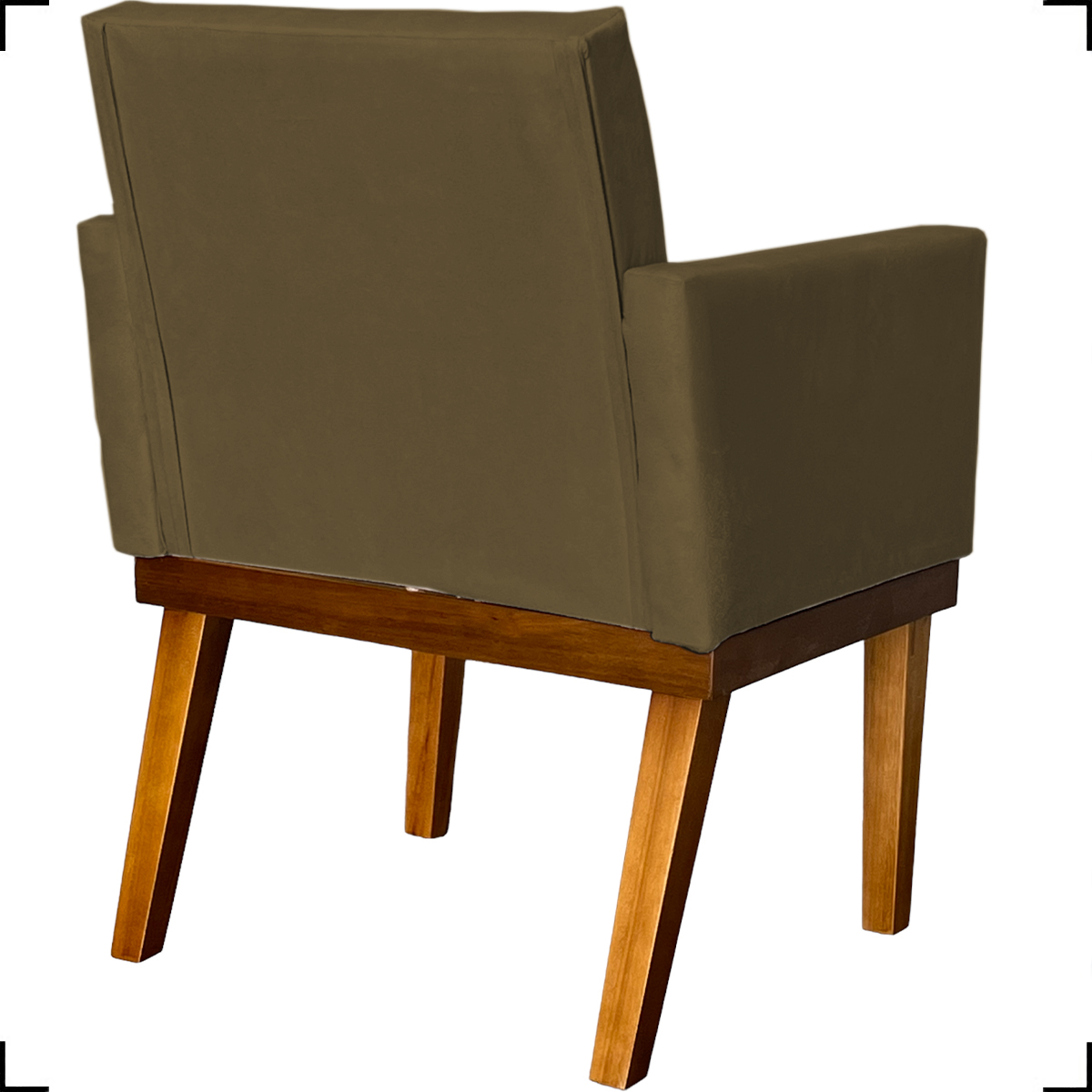 Kit 2 Poltronas Decorativas Divine Base Reforçada De Madeira Suede Marrom - Clique E Decore