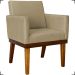 Kit 2 Poltronas Decorativas Divine Base Reforçada De Madeira Suede Nude - Clique E Decore