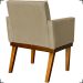 Kit 2 Poltronas Decorativas Divine Base Reforçada De Madeira Suede Nude - Clique E Decore
