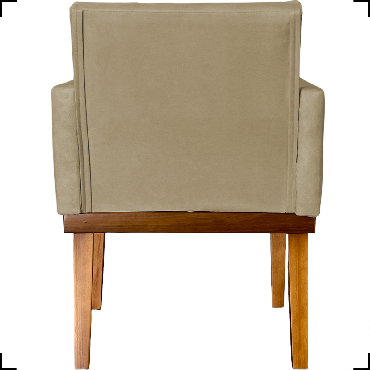 Kit 2 Poltronas Decorativas Divine Base Reforçada De Madeira Suede Nude - Clique E Decore