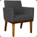 Kit 2 Poltronas Decorativas Divine Base Reforçada De Madeira Suede Preto - Clique E Decore