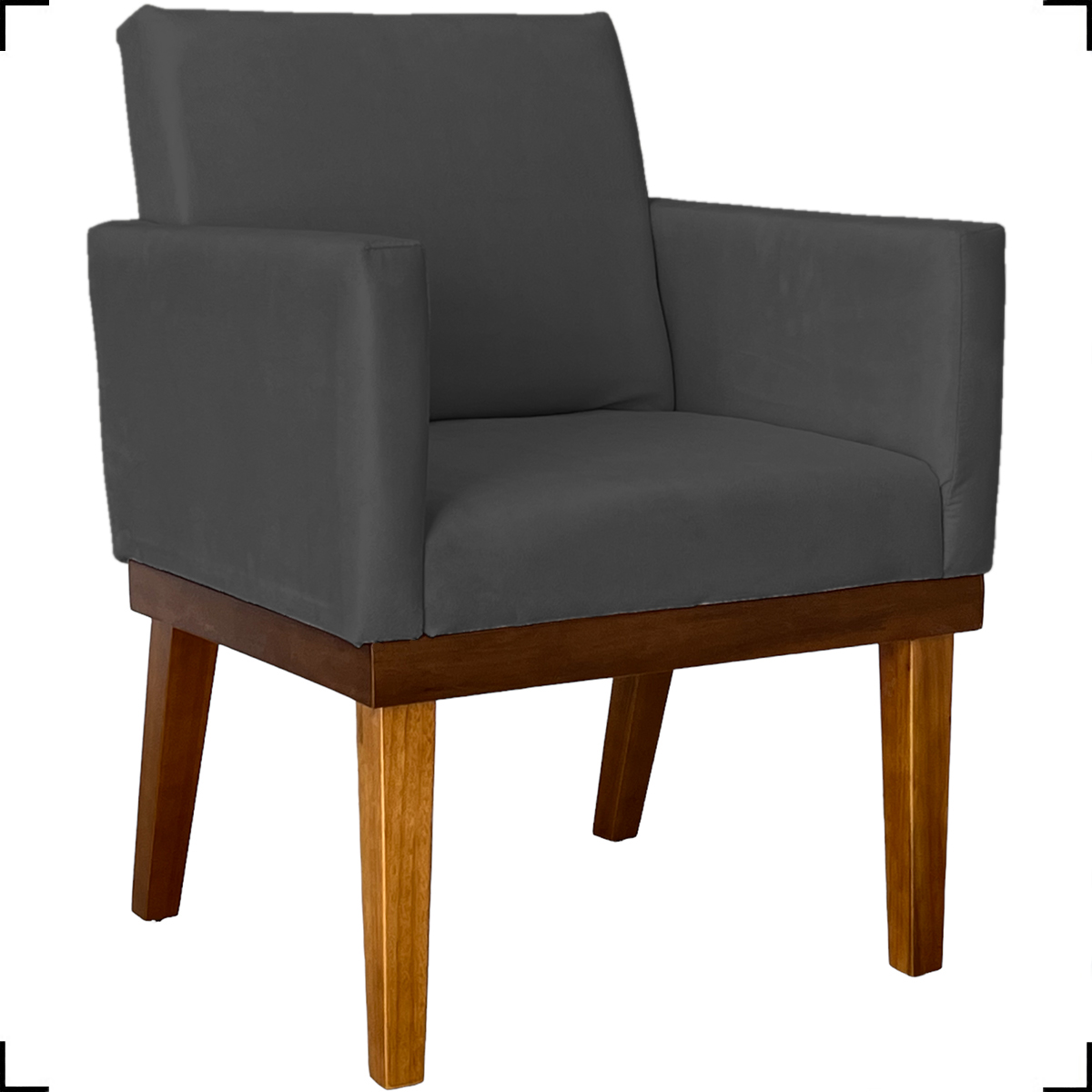 Kit 2 Poltronas Decorativas Divine Base Reforçada De Madeira Suede Preto - Clique E Decore