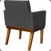 Kit 2 Poltronas Decorativas Divine Base Reforçada De Madeira Suede Preto - Clique E Decore