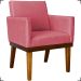 Kit 2 Poltronas Decorativas Divine Base Reforçada De Madeira Suede Rosê - Clique E Decore