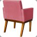 Kit 2 Poltronas Decorativas Divine Base Reforçada De Madeira Suede Rosê - Clique E Decore