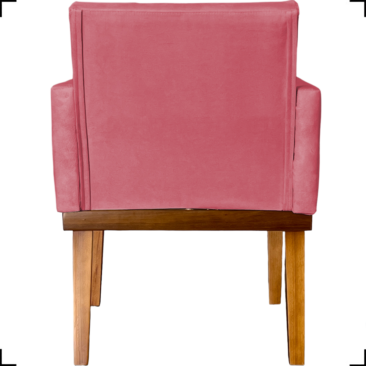 Kit 2 Poltronas Decorativas Divine Base Reforçada De Madeira Suede Rosê - Clique E Decore
