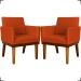 Kit 2 Poltronas Decorativas Divine Base Reforçada De Madeira Suede Terracota - Clique E Decore
