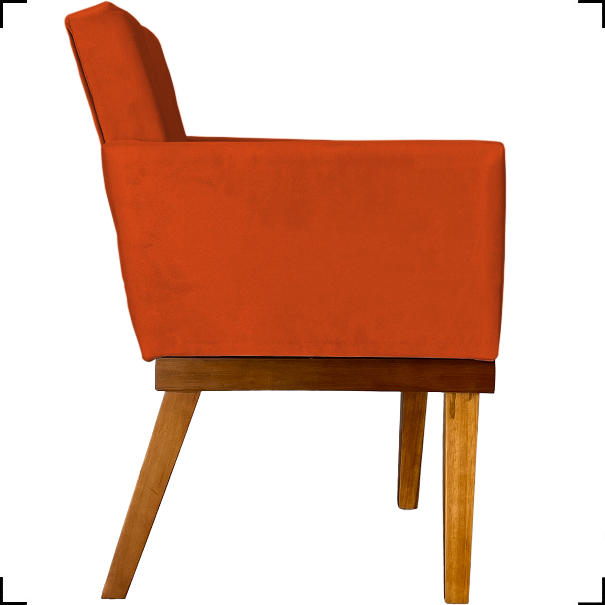Kit 2 Poltronas Decorativas Divine Base Reforçada De Madeira Suede Terracota - Clique E Decore