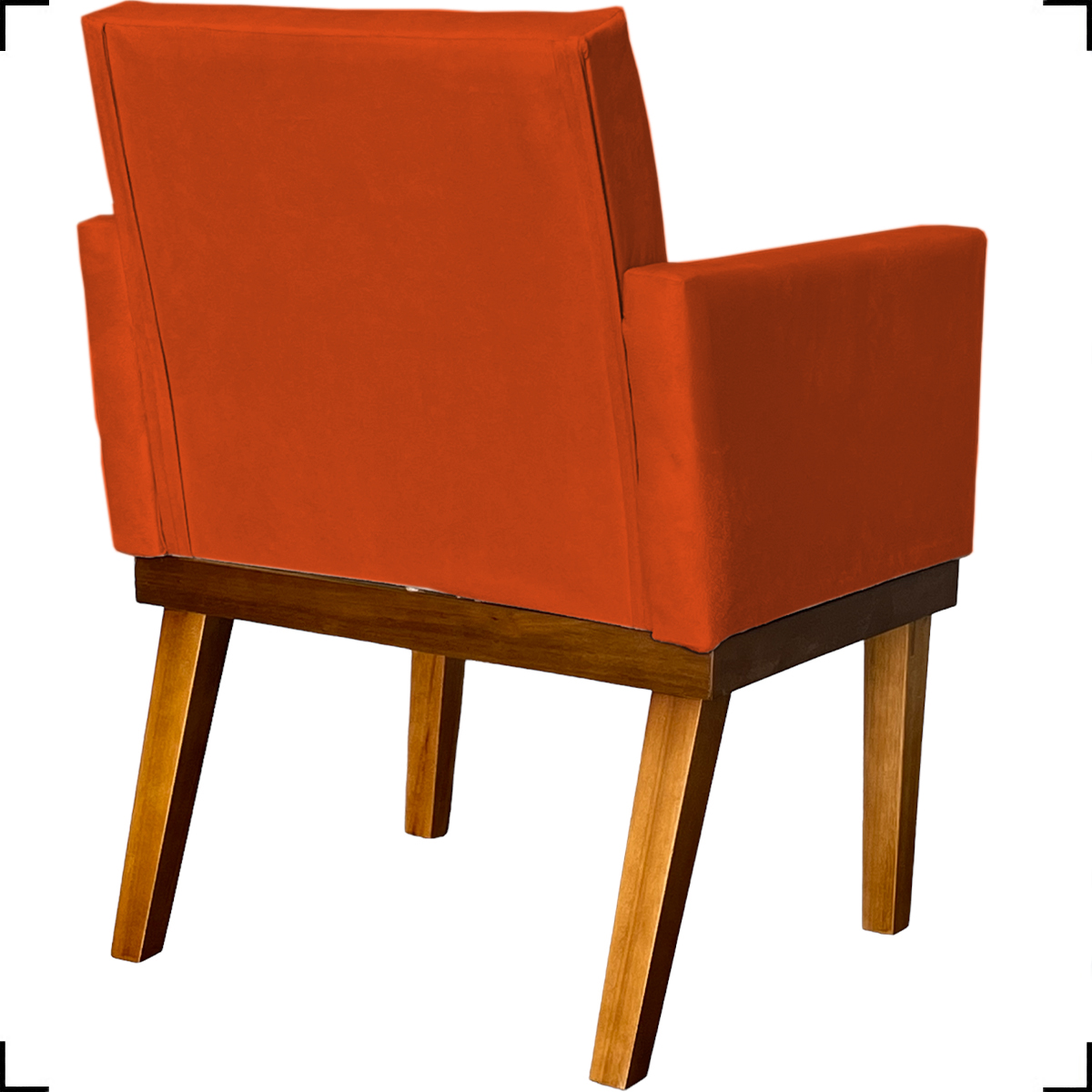 Kit 2 Poltronas Decorativas Divine Base Reforçada De Madeira Suede Terracota - Clique E Decore