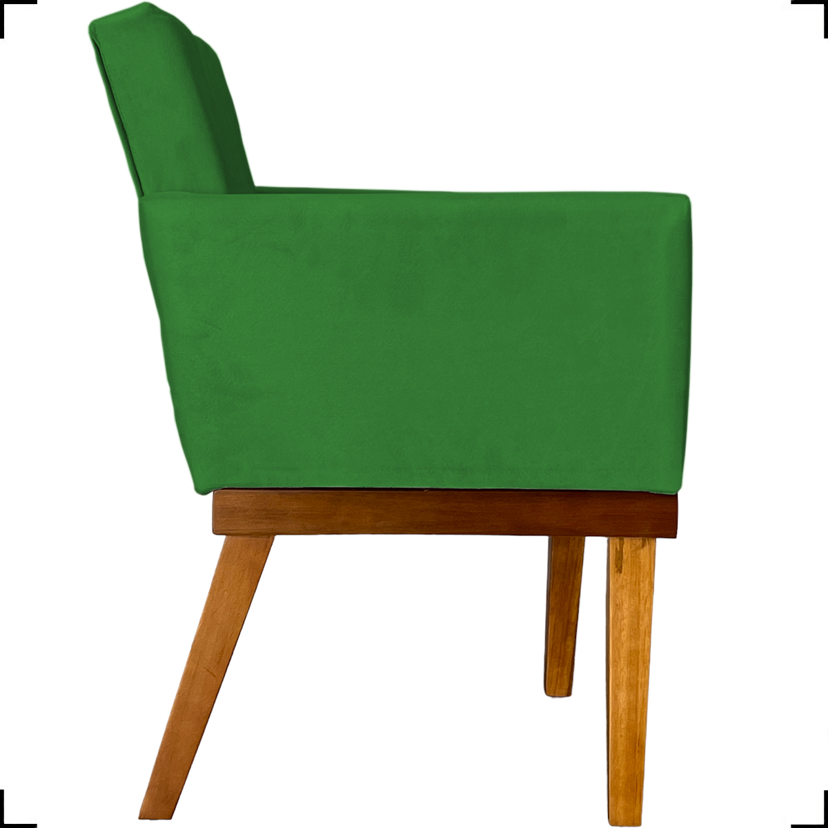 Kit 2 Poltronas Decorativas Divine Base Reforçada De Madeira Suede Verde - Clique E Decore