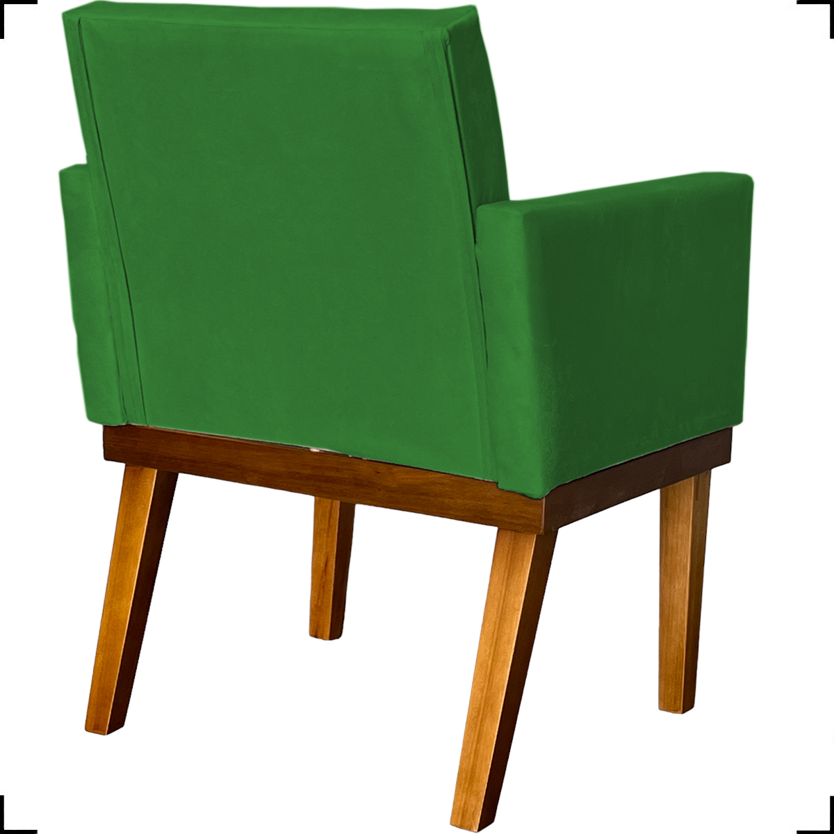 Kit 2 Poltronas Decorativas Divine Base Reforçada De Madeira Suede Verde - Clique E Decore