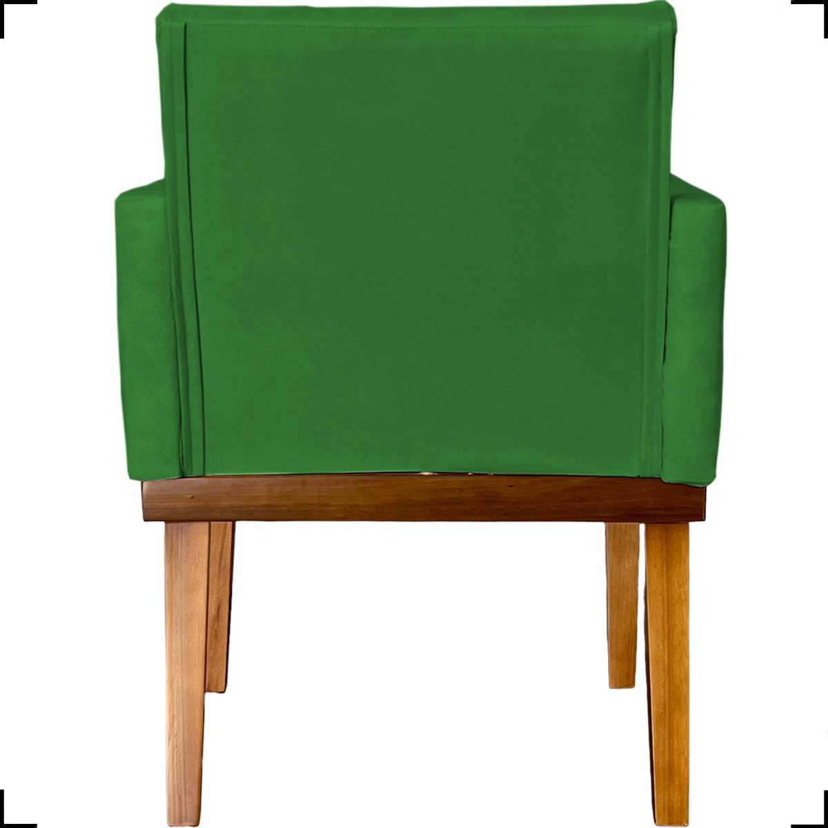 Kit 2 Poltronas Decorativas Divine Base Reforçada De Madeira Suede Verde - Clique E Decore