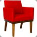 Kit 2 Poltronas Decorativas Divine Base Reforçada De Madeira Suede Vermelho - Clique E Decore