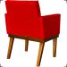 Kit 2 Poltronas Decorativas Divine Base Reforçada De Madeira Suede Vermelho - Clique E Decore