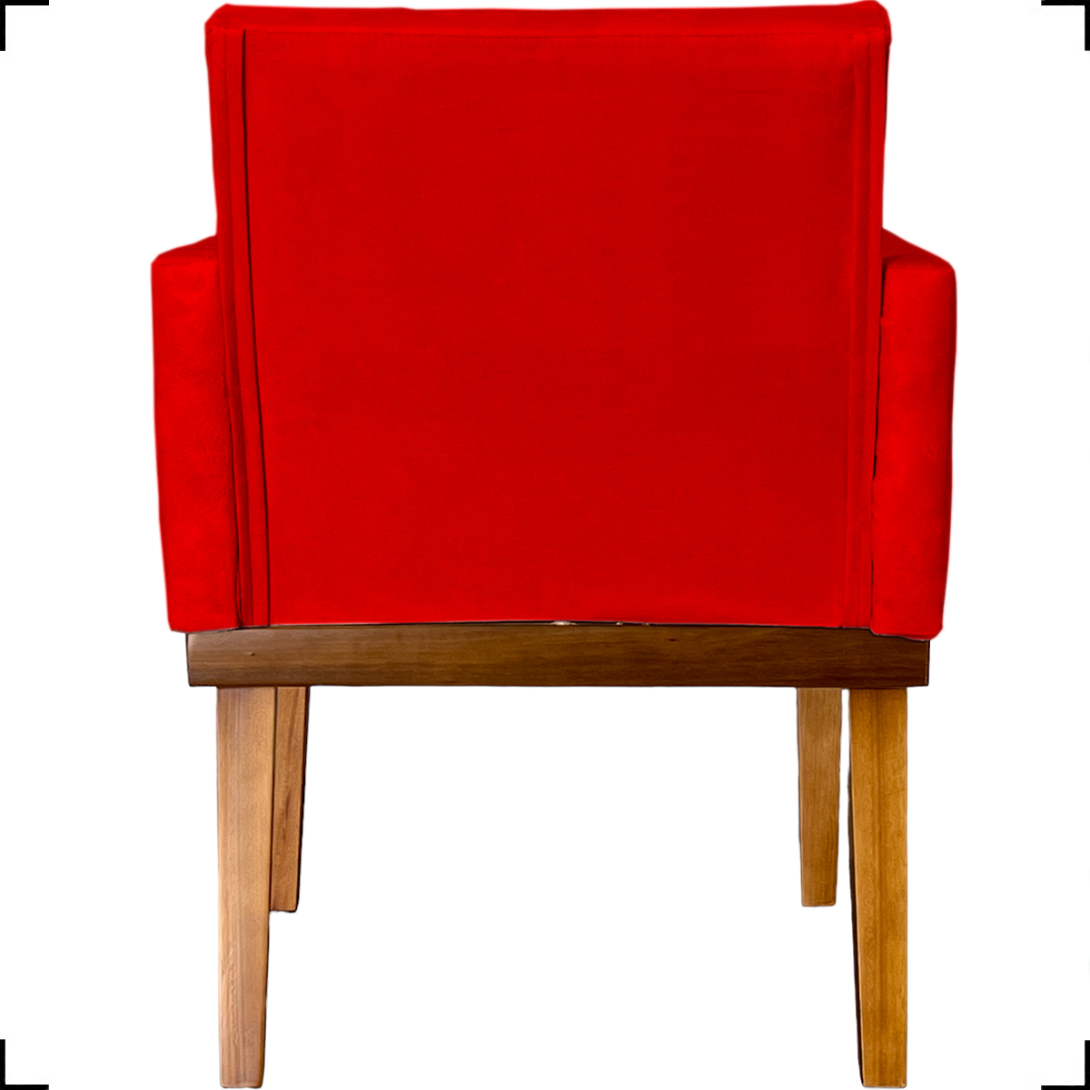 Kit 2 Poltronas Decorativas Divine Base Reforçada De Madeira Suede Vermelho - Clique E Decore