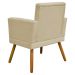 Kit 2 Poltronas Decorativas E Confortáveis Nina Com Base Suede Bege Pé Castanho - Clique E Decore