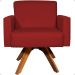 Kit 2 Poltronas Decorativas Hope Base Giratória Suede Bordô Pé Castanho