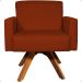 Kit 2 Poltronas Decorativas Hope Base Giratória Suede Terracota Pé Castanho