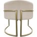Kit 2 Poltronas Decorativas Luna Para Sala de Estar Escritório Recepção Suede Bege Base de Ferro Champagne