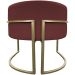 Kit 2 Poltronas Decorativas Luna Para Sala de Estar Escritório Recepção Suede Bordô Base de Ferro Champagne