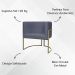 Kit 2 Poltronas Decorativas Luna Para Sala de Estar Escritório Recepção Suede Cinza Base de Ferro Champagne