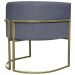 Kit 2 Poltronas Decorativas Luna Para Sala de Estar Escritório Recepção Suede Cinza Base de Ferro Champagne