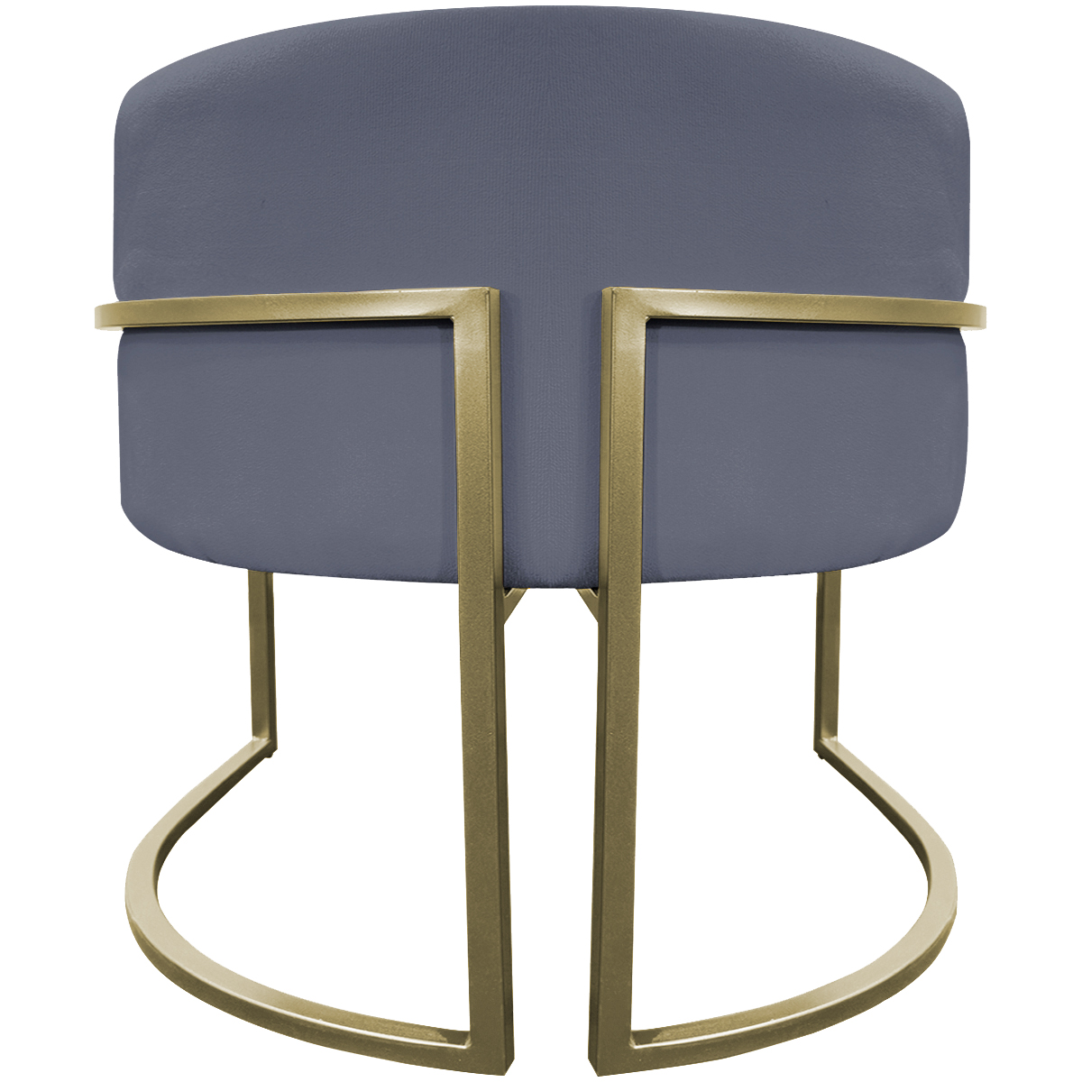 Kit 2 Poltronas Decorativas Luna Para Sala de Estar Escritório Recepção Suede Cinza Base de Ferro Champagne