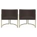 Kit 2 Poltronas Decorativas Luna Para Sala de Estar Escritório Recepção Suede Marrom Base de Ferro Champagne