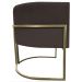 Kit 2 Poltronas Decorativas Luna Para Sala de Estar Escritório Recepção Suede Marrom Base de Ferro Champagne