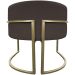 Kit 2 Poltronas Decorativas Luna Para Sala de Estar Escritório Recepção Suede Marrom Base de Ferro Champagne