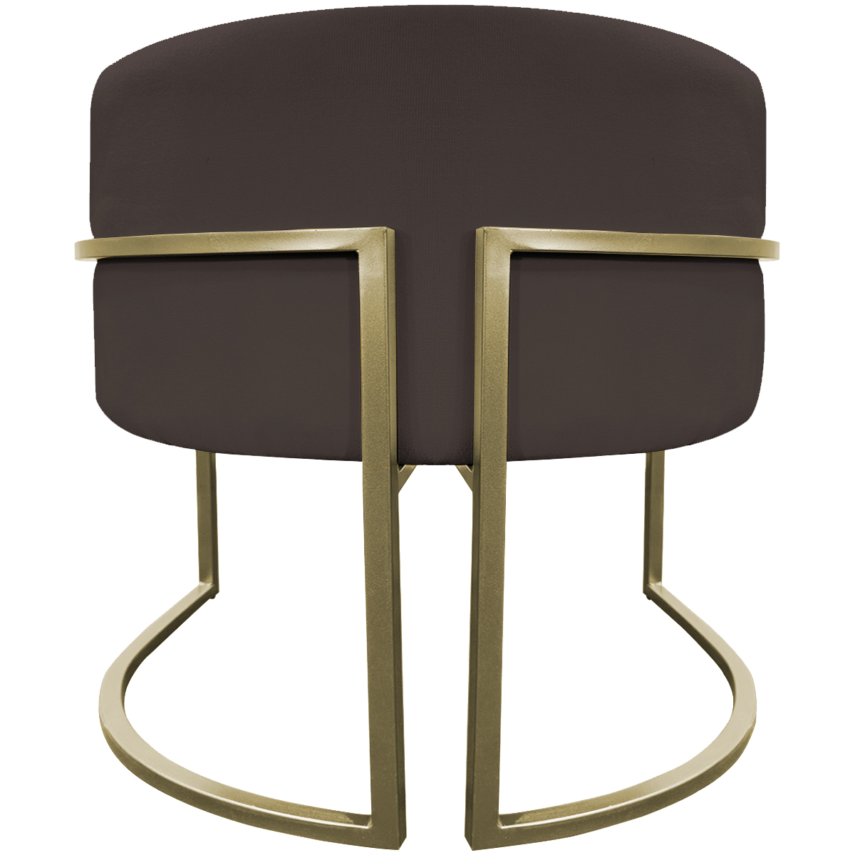 Kit 2 Poltronas Decorativas Luna Para Sala de Estar Escritório Recepção Suede Marrom Base de Ferro Champagne