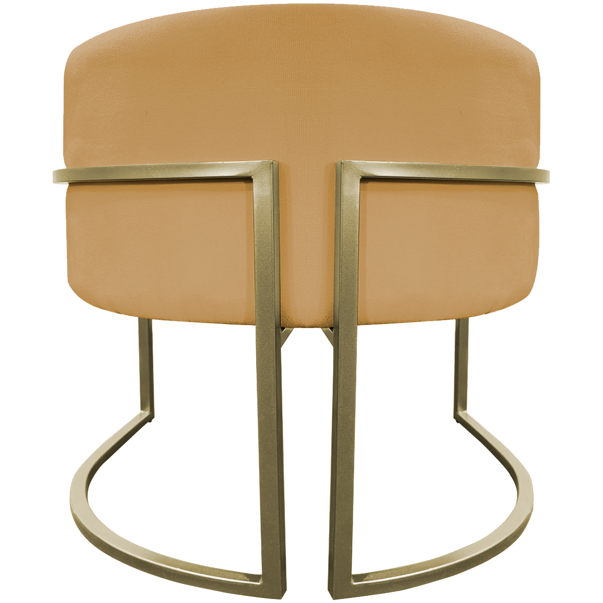 Kit 2 Poltronas Decorativas Luna Para Sala de Estar Escritório Recepção Suede Mostarda Base de Ferro Champagne