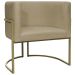 Kit 2 Poltronas Decorativas Luna Para Sala de Estar Escritório Recepção Suede Nude Base de Ferro Champagne
