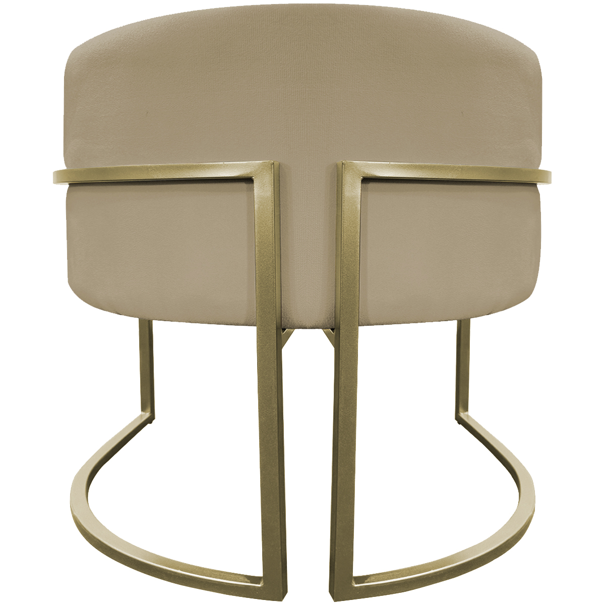 Kit 2 Poltronas Decorativas Luna Para Sala de Estar Escritório Recepção Suede Nude Base de Ferro Champagne