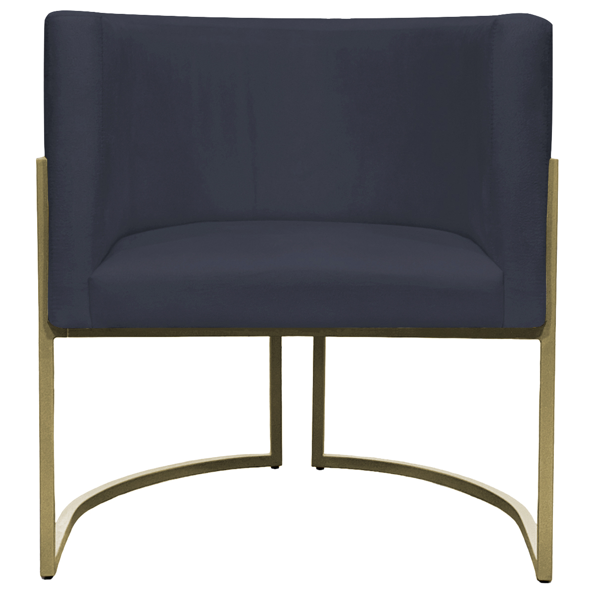 Kit 2 Poltronas Decorativas Luna Para Sala de Estar Escritório Recepção Suede Preto Base de Ferro Champagne