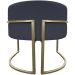Kit 2 Poltronas Decorativas Luna Para Sala de Estar Escritório Recepção Suede Preto Base de Ferro Champagne