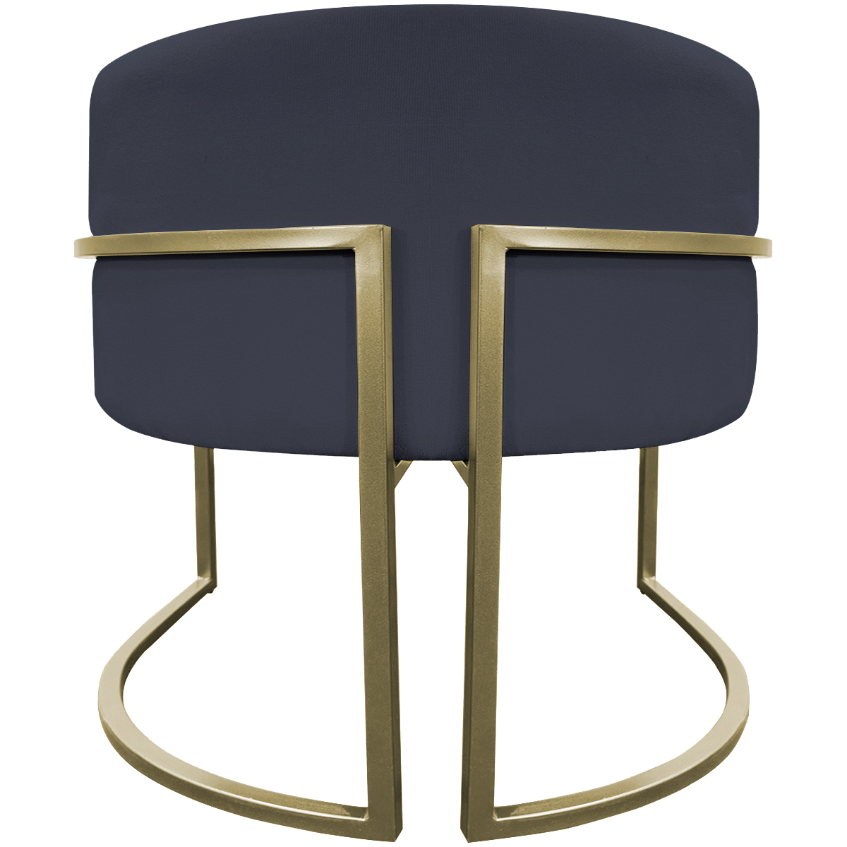 Kit 2 Poltronas Decorativas Luna Para Sala de Estar Escritório Recepção Suede Preto Base de Ferro Champagne