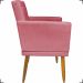 Kit 2 Poltronas Decorativas Nina Com Base E Capitonê + 2 Puff Redondo Suede Rosê Pé Castanho - Clique E Decore